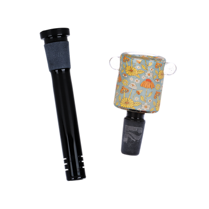 Pulsar Inside Print Straight Tube Bong | Flower Vision | Downstem & Matching Herb Slide