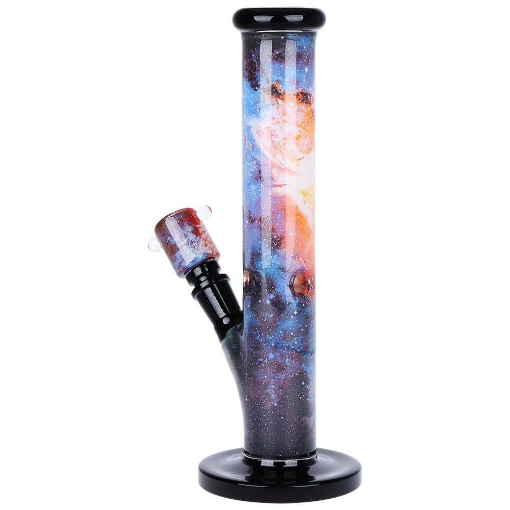 Pulsar Inside Print Straight Tube Bong | Nebular | Back View