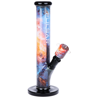 Pulsar Inside Print Straight Tube Bong | Nebular | Front View