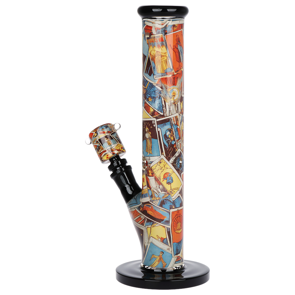 Pulsar Inside Print Straight Tube Bong | Tarot Time | Back View