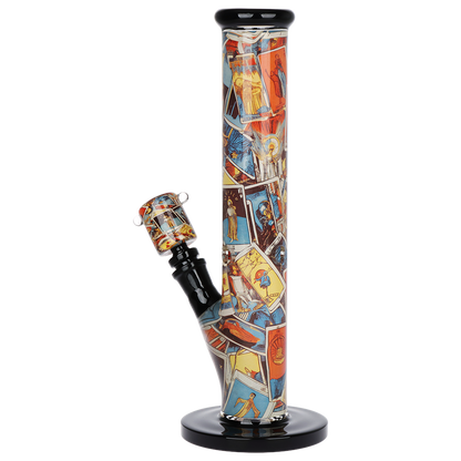 Pulsar Inside Print Straight Tube Bong | Tarot Time | Back View