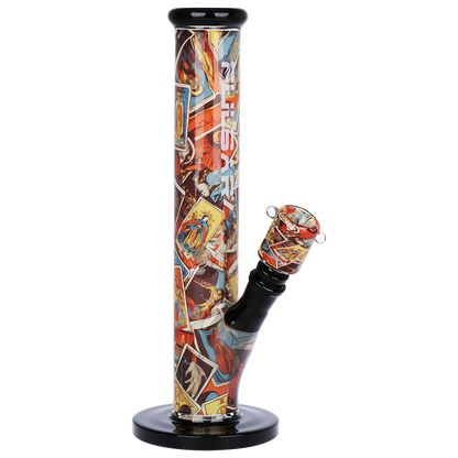 Pulsar Inside Print Straight Tube Bong | Tarot Time | Front View