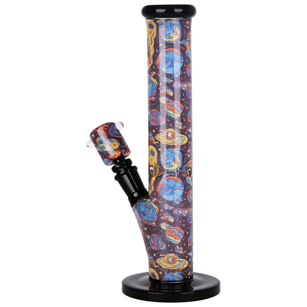 Pulsar Inside Print Straight Tube Bong | Weird Space | Back View