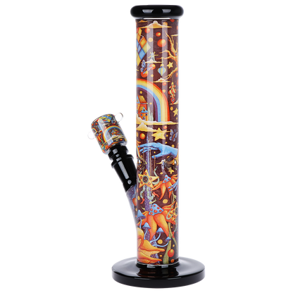 Pulsar Inside Print Straight Tube Bong | The World Was Mad | Back View