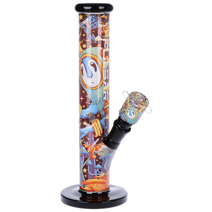 Pulsar Inside Print Straight Tube Bong | The World Was Mad | Front View