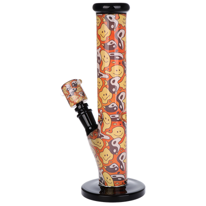 Pulsar Inside Print Straight Tube Bong | Yin Yang Y'all | Back View