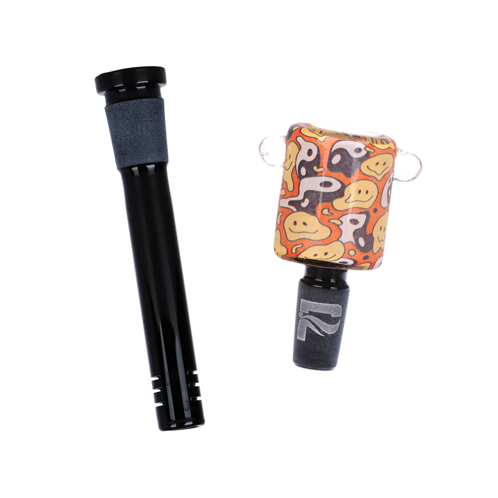 Pulsar Inside Print Straight Tube Bong | Yin Yang Y'all | Downstem & Herb Slide