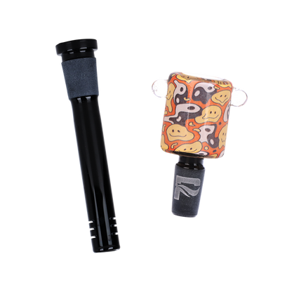 Pulsar Inside Print Straight Tube Bong | Yin Yang Y'all | Downstem & Herb Slide