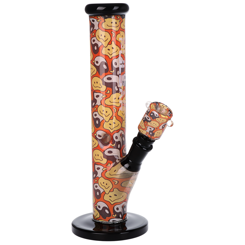 Pulsar Inside Print Straight Tube Bong | Yin Yang Y'all | Front View