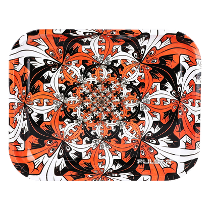 Pulsar Large Metal Rolling Tray | Interlocking Lizards | Front View