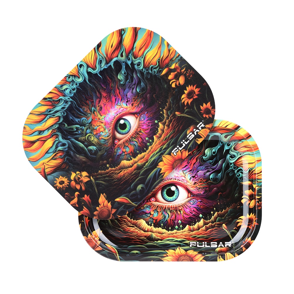 Pulsar Mini Metal Rolling Tray & Lid | Sunflower of The Mind