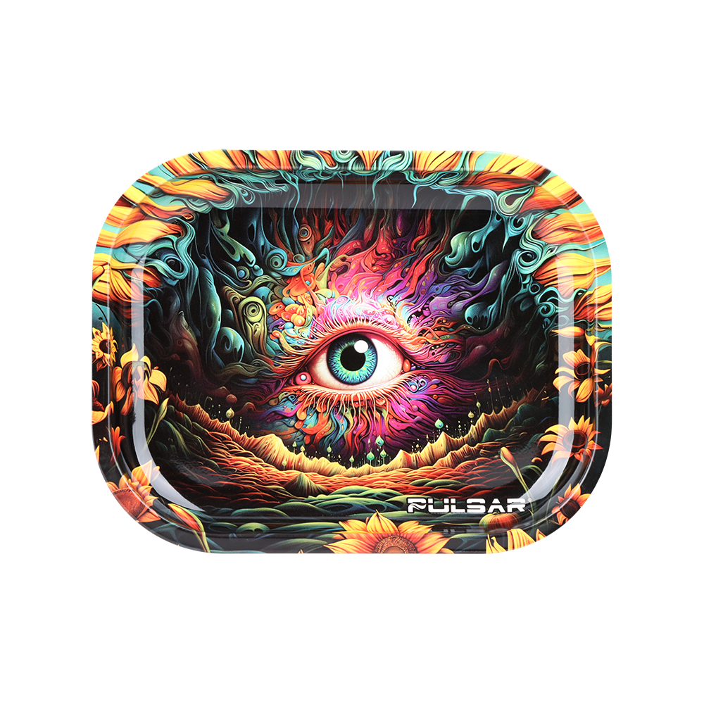 Pulsar Mini Metal Rolling Tray | Sunflower of The Mind | Front View