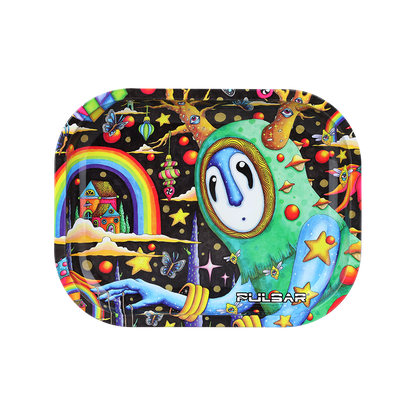 Pulsar Mini Metal Rolling Tray | The World Was Mad | Front View