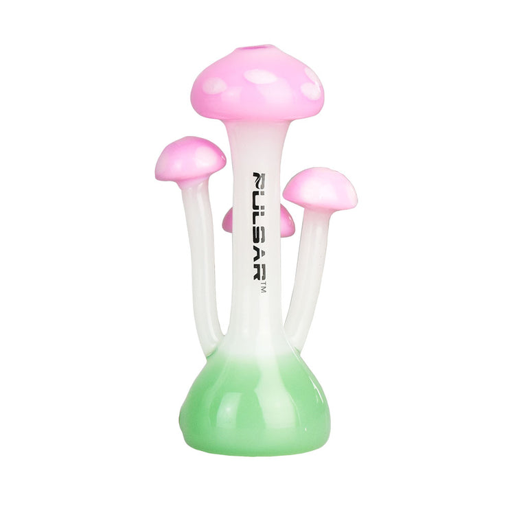 Pulsar Mushroom Family Hand Pipe | Pink | Back View