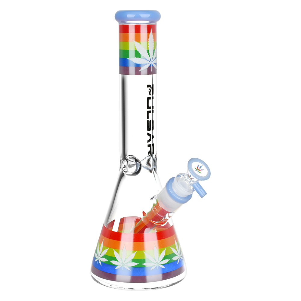 Pulsar Pride Glow Beaker Bong | Front View