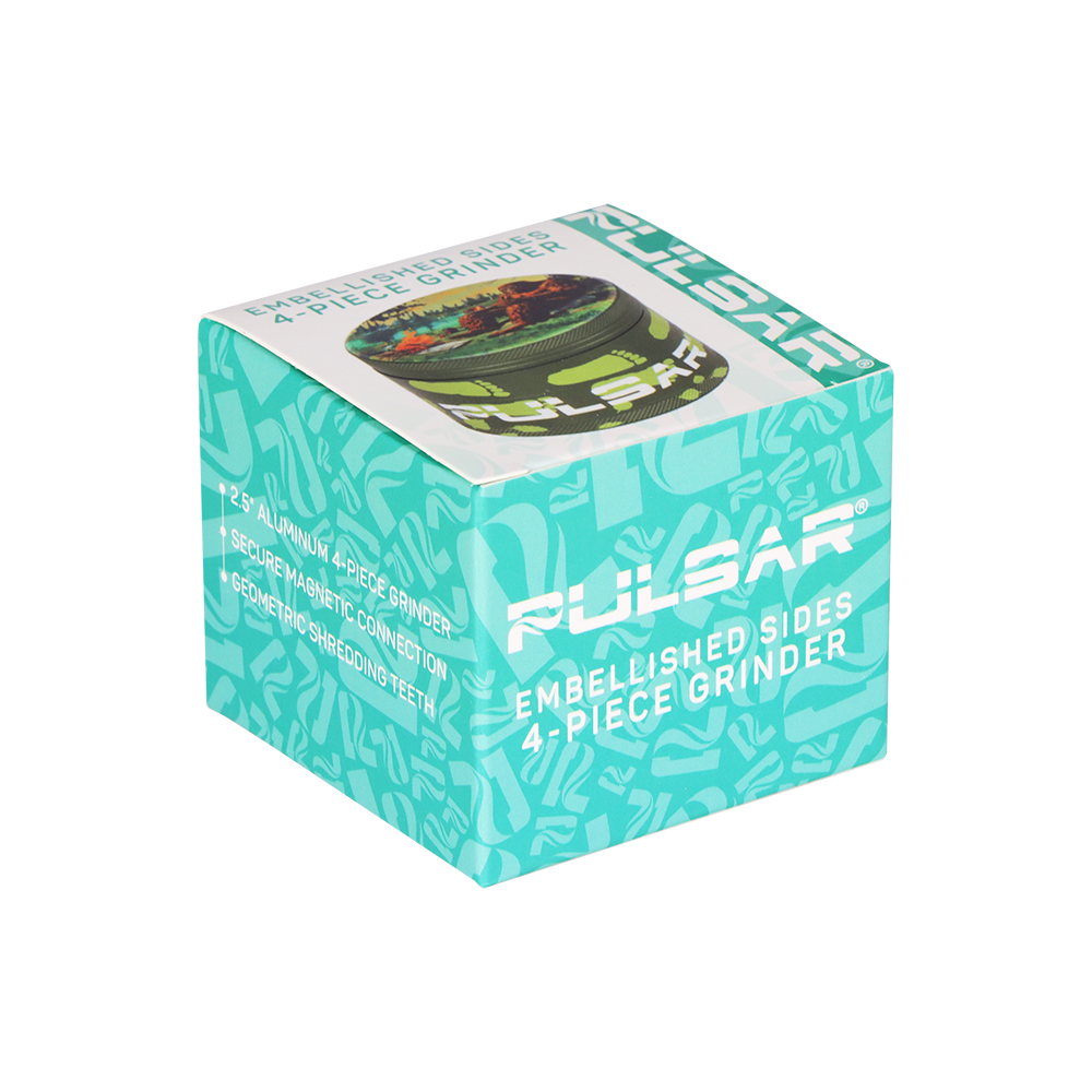 Pulsar Side Art Design Series Grinder | Bigfoot Camp | Packaging