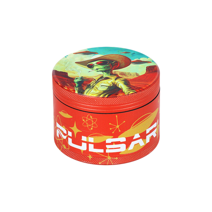 Pulsar Side Art Design Series Grinder | Cowboy Alien | Solid Top