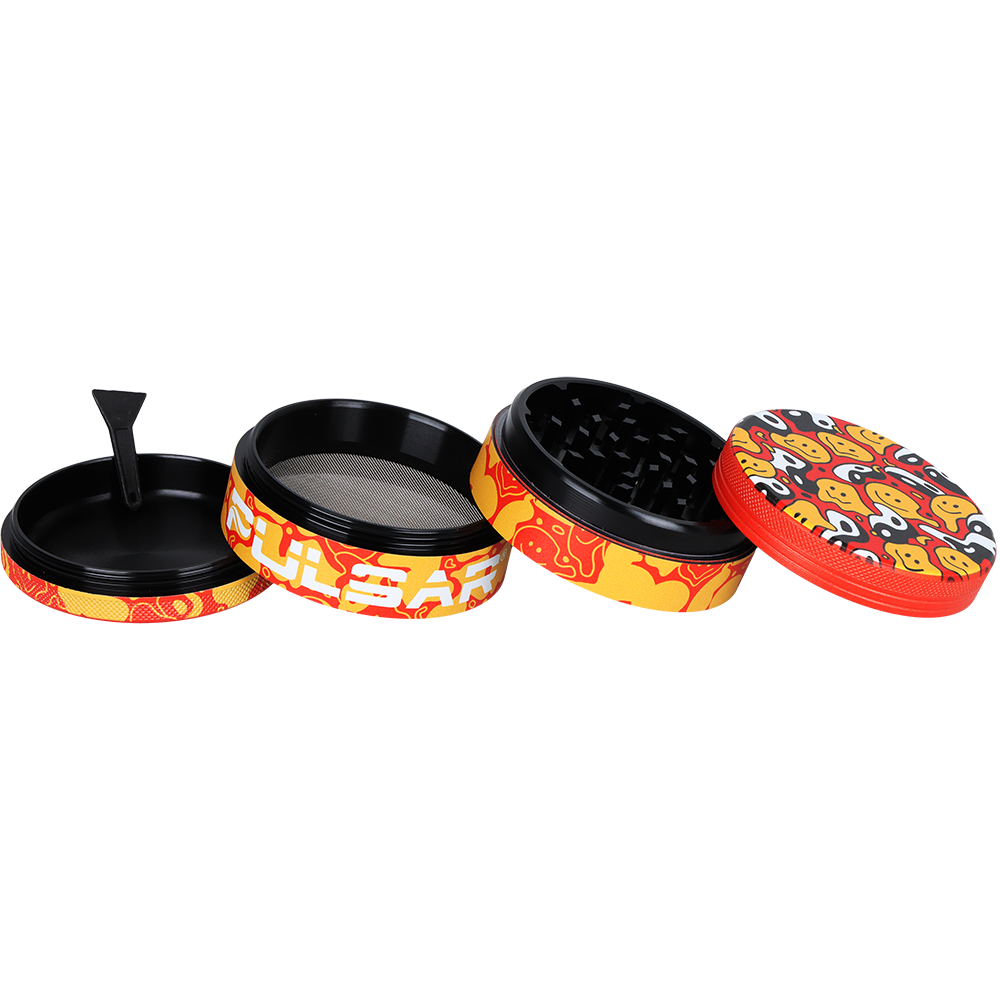 Pulsar Side Art Design Series Grinder | Yin Yang Y'all | 4-Piece with Scraper Tool