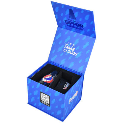 Pulsar x Grateful Dead Sipper Concentrate & 510 Cartridge Vaporizer | Dry Cup Edition | Packaging Open View