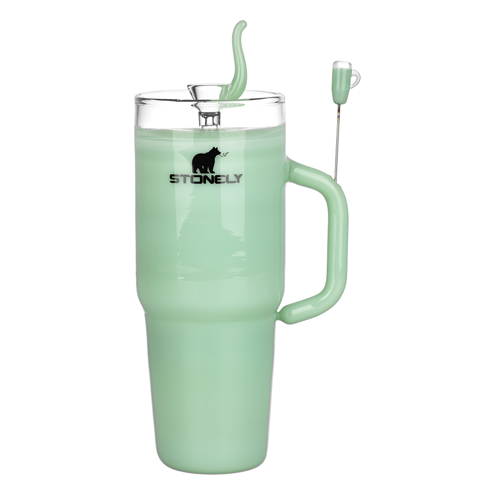 Pulsar Stonely Cup Bong | Green | Front View