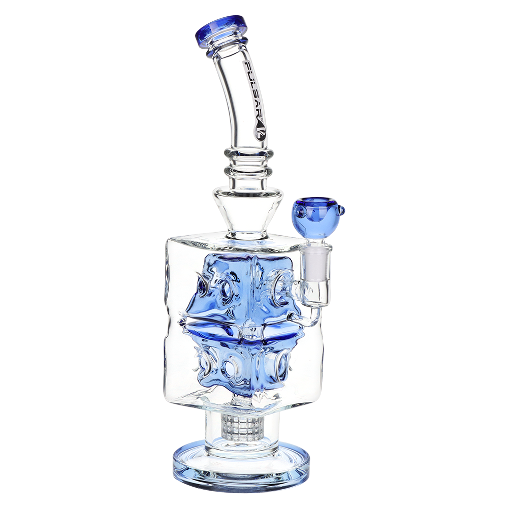 Pulsar Swiss Block Double Stack Bong | Blue
