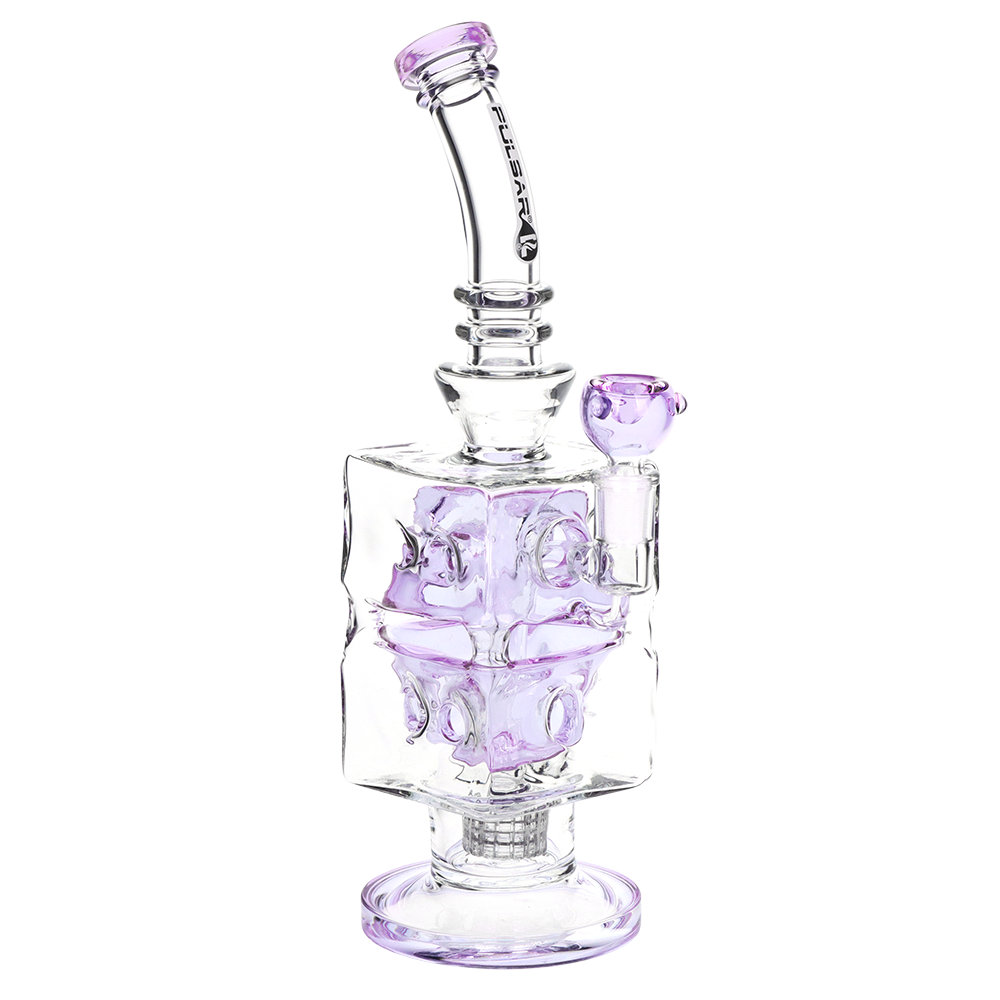 Pulsar Swiss Block Double Stack Bong | Purple