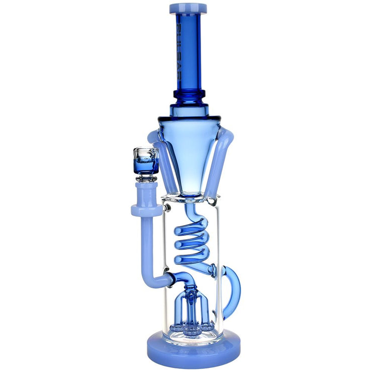 Pulsar Twister Recycler Bong | Blue | Front View