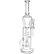 Pulsar Twister Recycler Bong | Clear | Back View