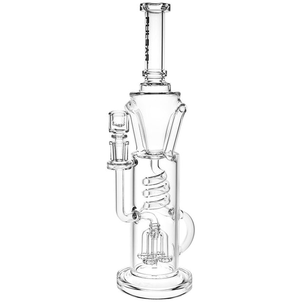 Pulsar Twister Recycler Bong | Clear | Front View