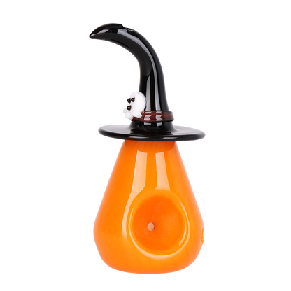 Pumpkin Witch Hand Pipe | Back View