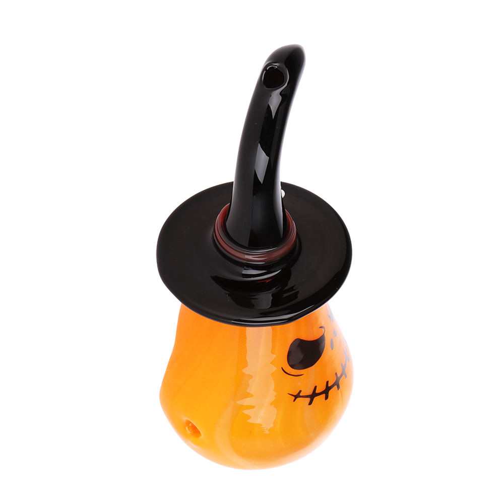 Pumpkin Witch Hand Pipe | Top View