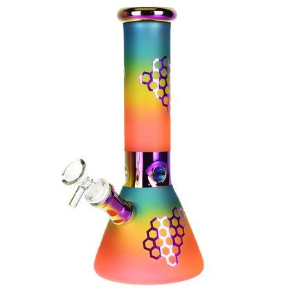 Rainbow Honeycomb Beaker Bong | Pink