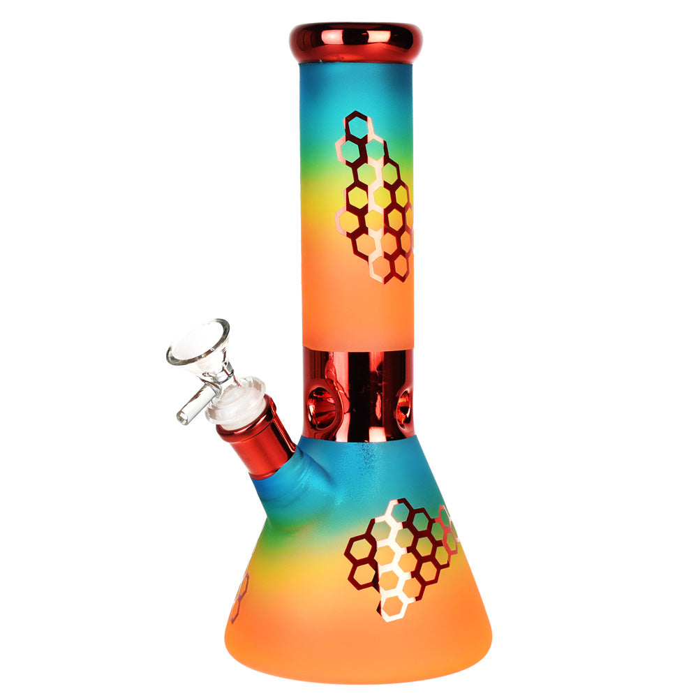Rainbow Honeycomb Beaker Bong | Red