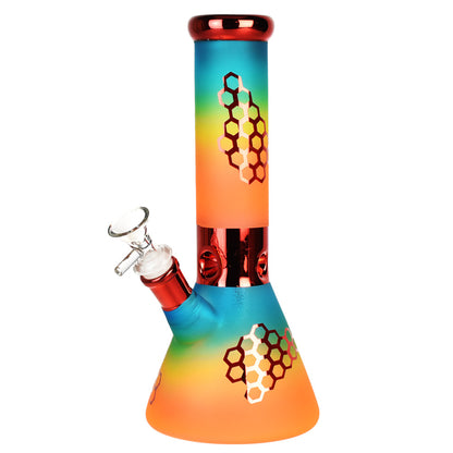 Rainbow Honeycomb Beaker Bong | Red