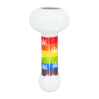 Rainbow Leaf Glow Spoon Pipe | Bottom View