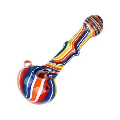Rainbow Stripes Spoon Pipe | Front View