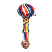 Rainbow Stripes Spoon Pipe | Top View
