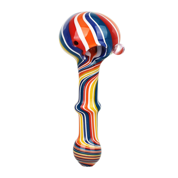 Rainbow Stripes Spoon Pipe | Top View