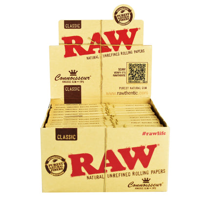 RAW Connoisseur Rolling Papers w/ Tips | Full Box