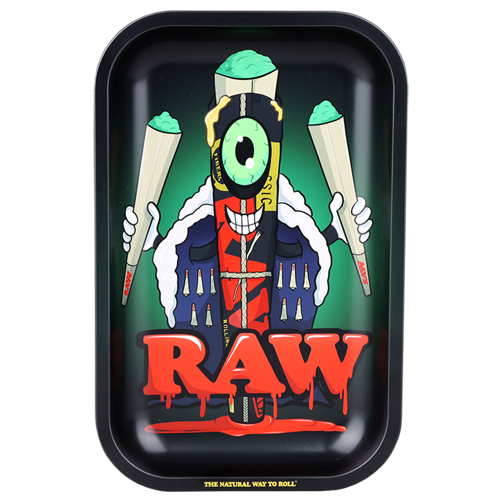 RAW Metal Rolling Tray | Black Cone Monster | Front View