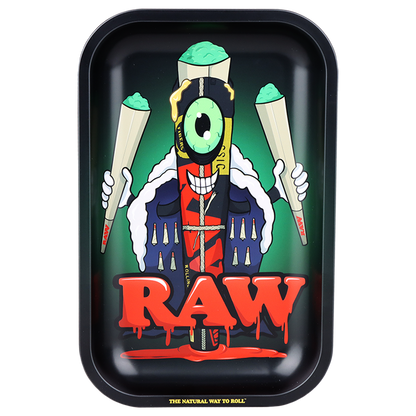 RAW Metal Rolling Tray | Black Cone Monster | Front View