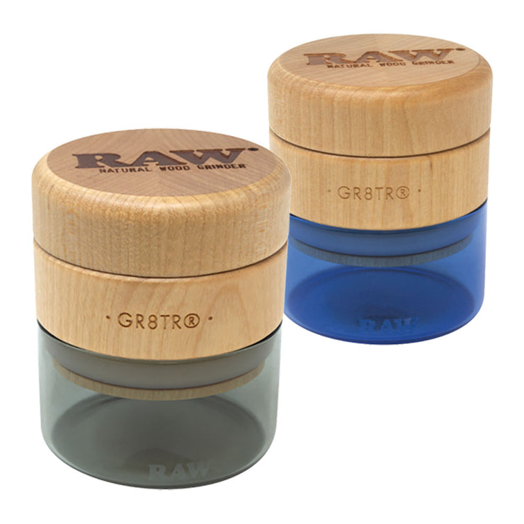 RAW Natural Wood Grinder & Stash Jar | Group