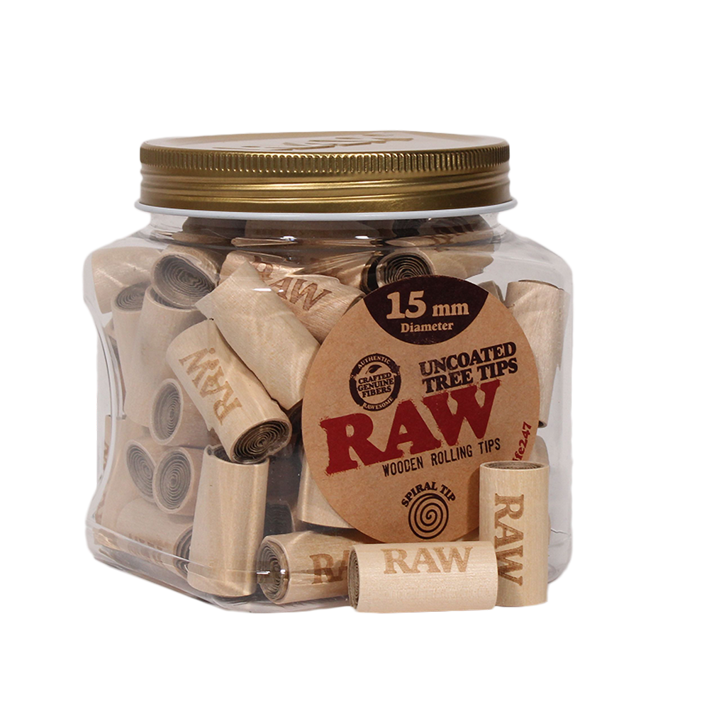 RAW Uncoated Tree Tips | 15mm Diameter | Bulk Jar