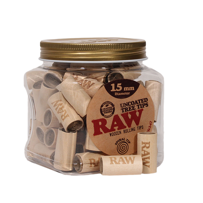 RAW Uncoated Tree Tips | 15mm Diameter | Bulk Jar