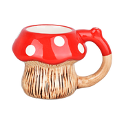 Red Mushroom Ceramic Pipe Mug | Back View