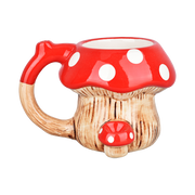 Red Mushroom Ceramic Pipe Mug | Front View