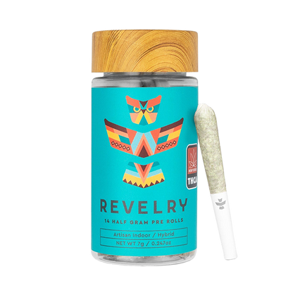 Revelry Premium Indoor THCA Pre-Rolls | Hybrid | 14 Piece Jar