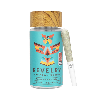 Revelry Premium Indoor THCA Pre-Rolls | Hybrid | 7 Piece Jar