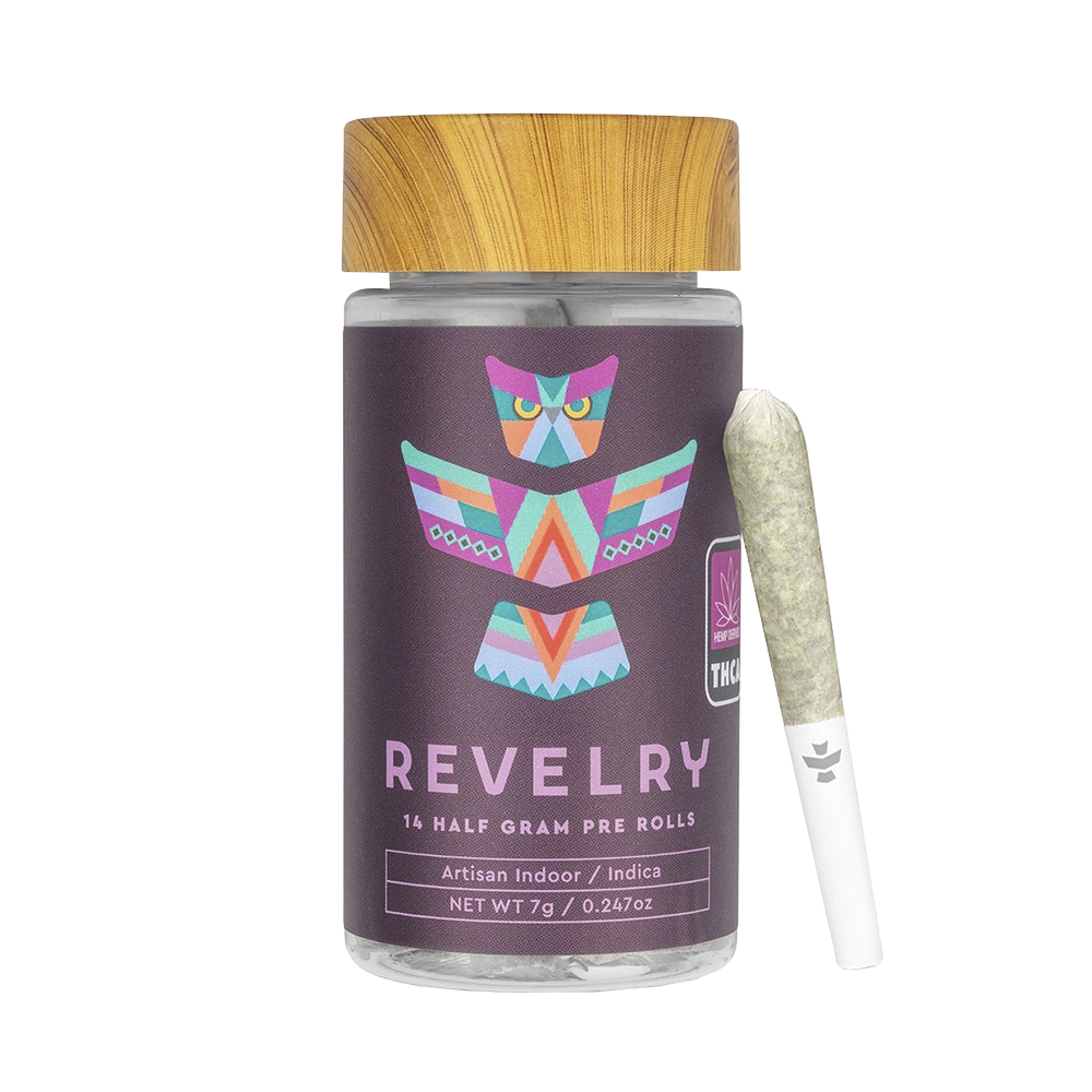 Revelry Premium Indoor THCA Pre-Rolls | Indica | 7 Piece Jar