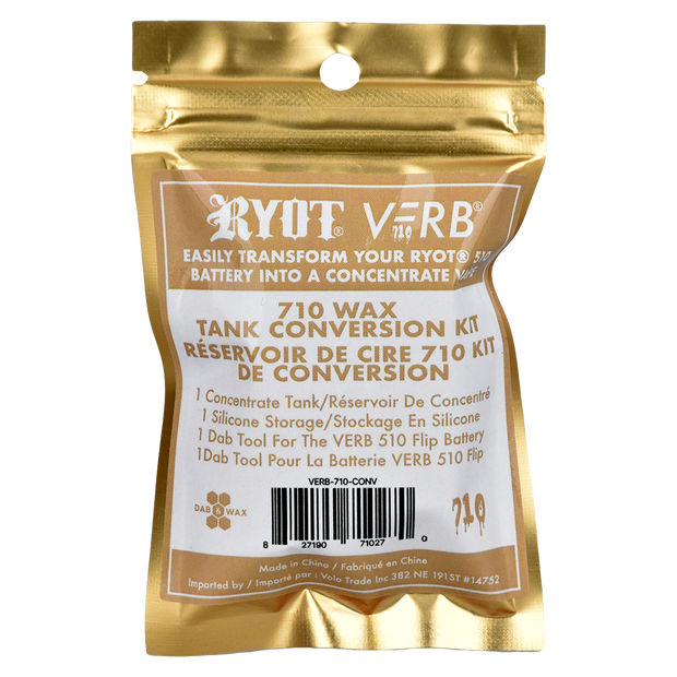 RYOT VERB 710 Wax Tank Conversion Kit | Packaging Back View